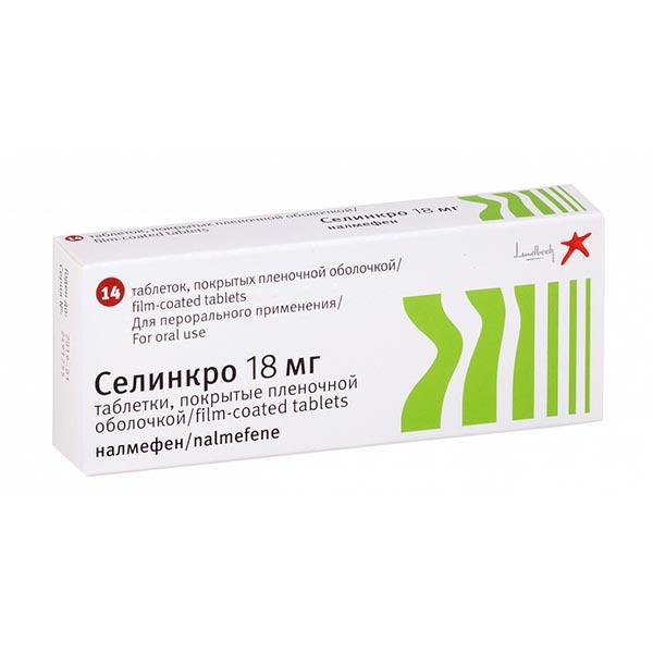 Изображение товара Селинкро таблетки 18мг 14 штук для снижения потребления алкоголя