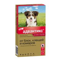 Адвантикс капли на холку для собак весом от 10 до 25кг 2,5мл 4шт