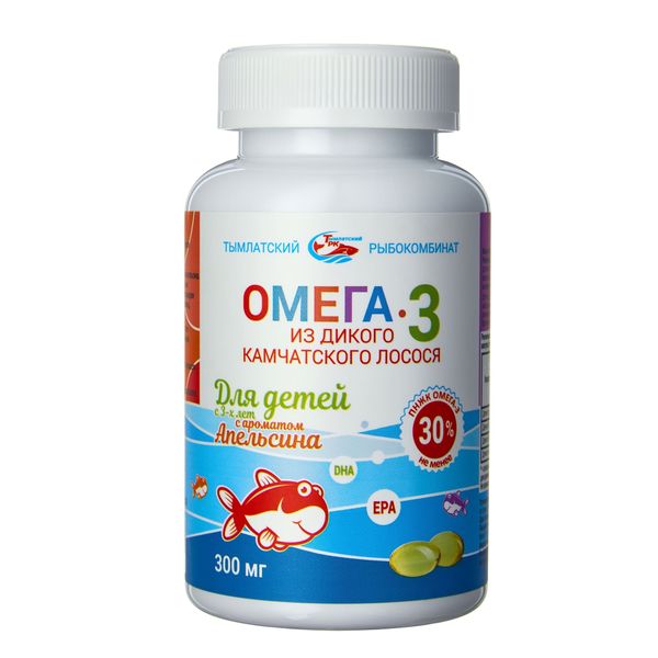 Омега-3 для детей с 3 лет вкус апельсина Salmonica/Салмоника капсулы 300мг 250шт