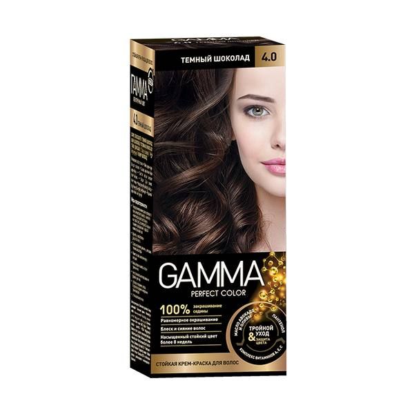 Крем-краска для волос темный шоколад Gamma Perfect color Свобода тон 4.0 цена и фото
