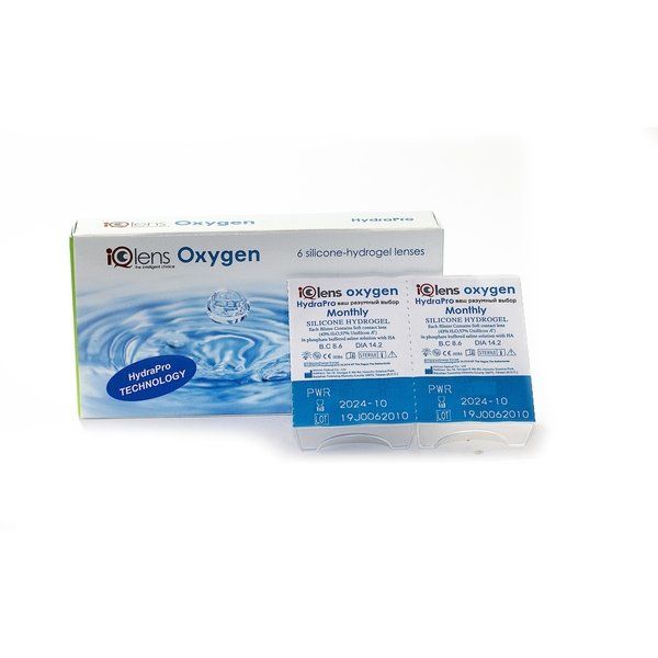 Купить Линзы контактные IQlens Oxygen (8.6/-7, 50) 6шт, Юникон Оптикл КО., ЛТД., Тайвань