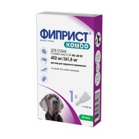 Фиприст Комбо раствор для наружного применения для собак от 40 до 60кг пипетки 402мг+361,8мг/4,02мл (100мг+90мг/мл) 4,02мл