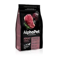 Корм сухой для собак крупных пород с говядиной и потрошками Superpremium AlphaPet 3кг миниатюра