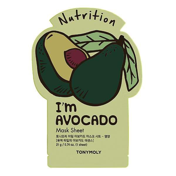 Маска для лица питательная тканевая с экстрактом авокадо I'm avocado mask sheet nutrition TONYMOLY 21г