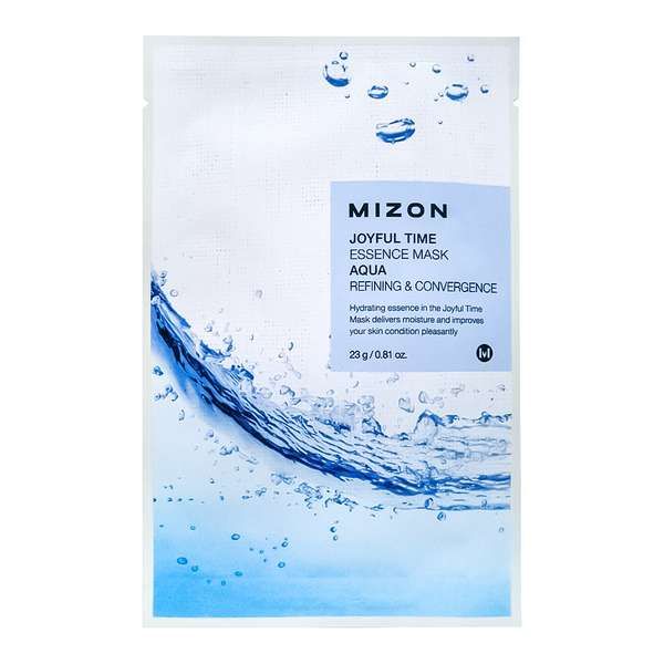 Маска для лица тканевая с морской водой Joyful time essence mask aqua MIZON 23г