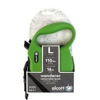Рулетка лента для собак весом до 50кг зеленая Wanderer Alcott 5м (L)