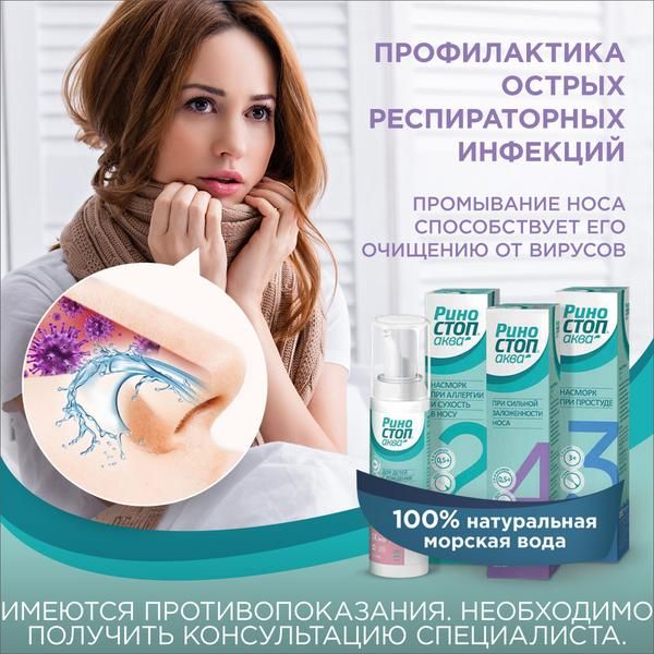 Спрей для промывания и орошения полости носа Софт Риностоп Аква 125мл