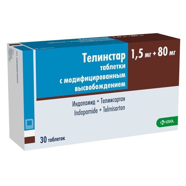 Телинстар таблетки с модифицированным высвобождением 1,5мг+80мг 30шт фото №2