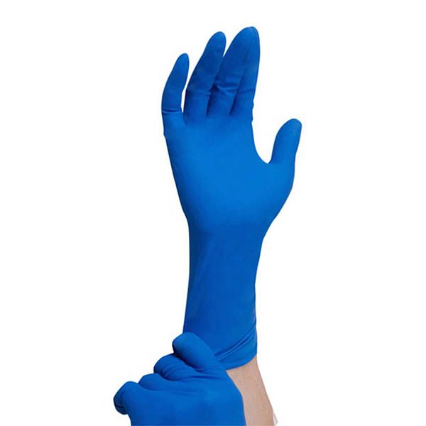 Перчатки смотровые латексные нестерильные особо прочные манжета удлиненная синие High Risk ultra SFM 50шт р.M фото №10