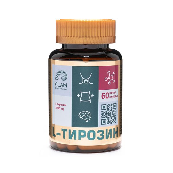 L-тирозин ClamPharm капсулы 60шт тирозин йод эвалар лаборатория капсулы 0 38г 60шт