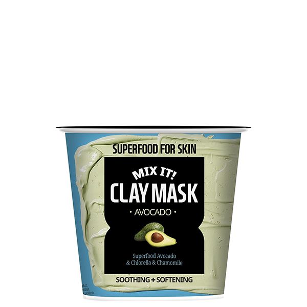 Маска глиняная успокаивающая и смягчающая маска с экстрактом авокадо superfood for skin