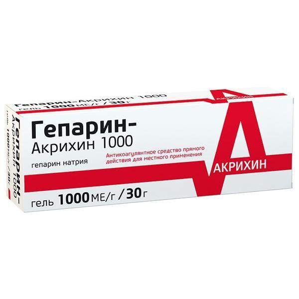 Гепарин-Акрихин 1000 гель для наружного применения 1000МЕ/г 30г  фото №3
