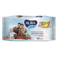 Салфетки влажные для всей семьи освежающие big-pack Aura/Аура 63шт
