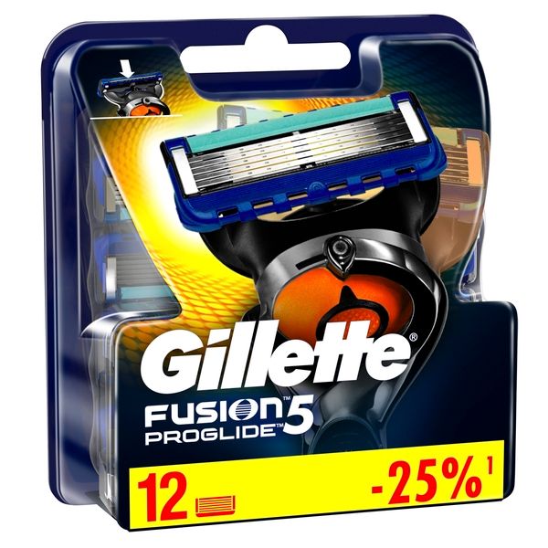 Кассеты Gillette (Жиллетт) сменные для безопасных бритв Fusion ProGlide, 12 шт. фото №3
