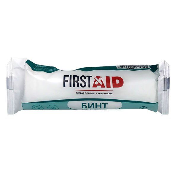 Бинт марлевый нестерильный First Aid/Ферстэйд 5м х 10см бинт медицинский марлевый стерильный first aid ферстэйд 5м х 10см