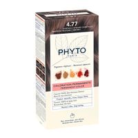 Набор Phyto/Фито: Краска-краска для волос 50мл тон 4.77 Насыщенный глубокий каштан+Молочко 50мл+Маска-защита цвета 12мл+Перчатки