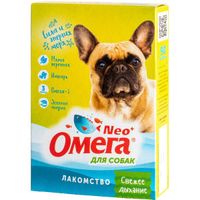 Лакомство Свежее дыхание для собак с мятой и имбирем Омега Nео+ таблетки 90шт