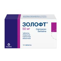 Золофт таблетки п/о плен. 50мг 14шт