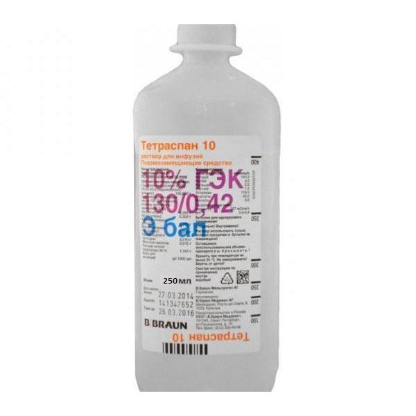 Тетраспан 10 раствор для инфузий конт. пласт. 250мл 20шт