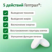 Гептрал таблетки кишечнорастворимые п/о плен. 400мг 20шт миниатюра фото №4