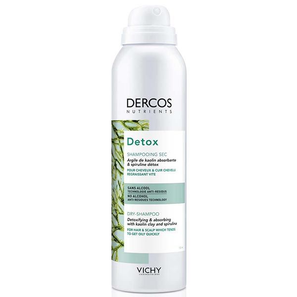 Шампунь сухой для волос нуждающихся в частом мытье Detox Dercos Nutrients Vichy/Виши 150мл