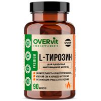 L-тирозин OVERvit/ОВЕРвит капсулы 90шт миниатюра