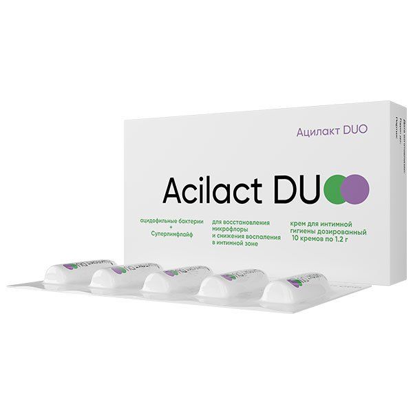 Крем для интимной гигиены дозированный Acilact Duo/Ацилакт Дуо 1,2г 10шт фото №4