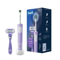 Набор: Щетка зубная электрическая сиреневая с зарядкой 3757 Vitality Pro 3708 Oral-B/Орал-би+Бритва Swirl Venus Gillette/Жиллетт
