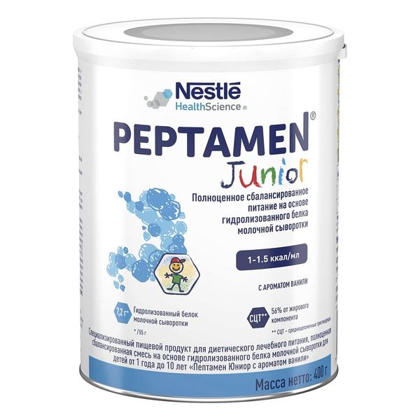 Смесь лечебная при нарушениях ЖКТ с 1 года Junior Peptamen/Пептамен 400г неокейт джуниор смесь д питания гипоаллерг 400г