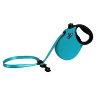 Рулетка лента для собак весом до 30кг антискользящая ручка голубая Adventure Alcott 5м (M)