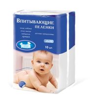 Пеленки впитывающие гигиенические одноразовые детские Наша мама 60х90см 10шт