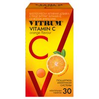 Витамин С вкус апельсина Vitrum/Витрум таблетки жевательные 930,01мг 30шт