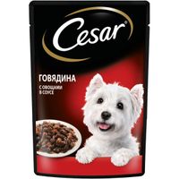 Корм влажный для взрослых собак с говядиной и овощами в соусе Cesar 85г