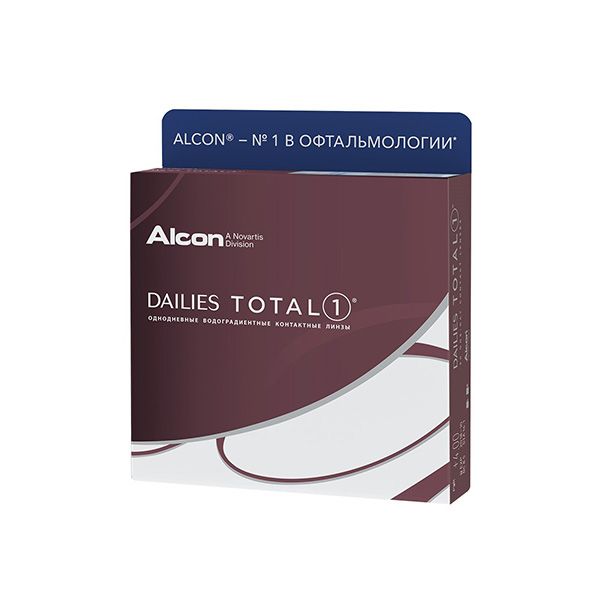 Линзы контактные Alcon/Алкон Dailies Total 1 (8.5/+4,00) 90шт линзы контактные alcon алкон air optix aqua 8 6 2 0 6шт