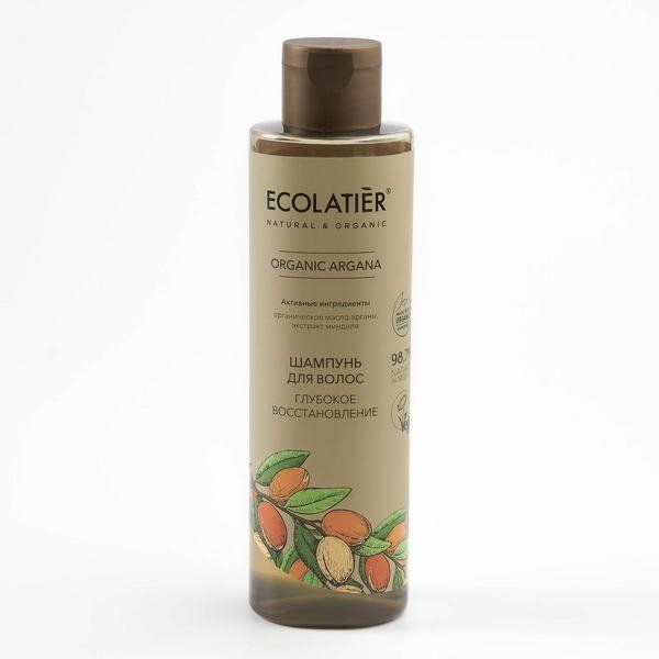 Шампунь для волос Глубокое восстановление Серия Organic Argana, Ecolatier Green 250 мл
