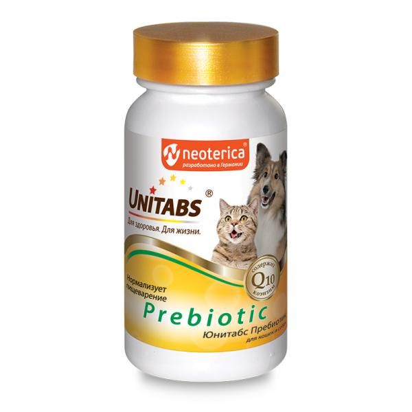 Prebiotic Unitabs таблетки для кошек и собак 100шт витаминизированная паста для кошек unitabs immunocat с таурином 120 мл
