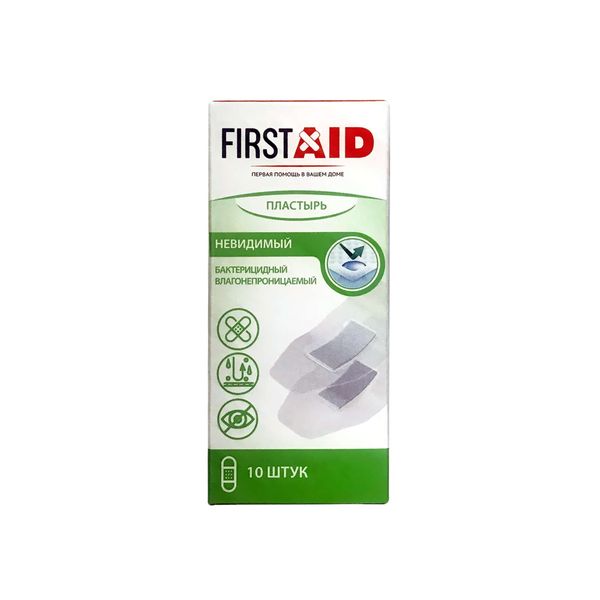 Пластырь бактерицидный невидимый влагонепроницаемый First Aid/Ферстэйд 2,5см х 5,6см 10 шт. PharmLine Limited 1411326 Пластырь бактерицидный невидимый влагонепроницаемый First Aid/Ферстэйд 2,5см х 5,6см 10 шт. - фото 1