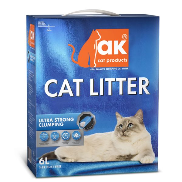 Наполнитель для кошек бентонит без запаха Ultra strong clumping AK Cat 6л наполнитель минеральный впитывающий пижон для длинношерстных кошек 15 л