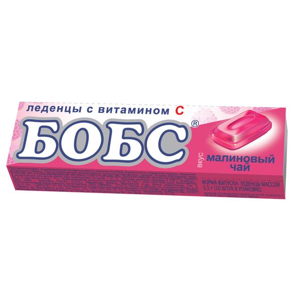 Карамель леденцовая с витамином С Малиновый чай Бобс 3.5г 10шт МАК-Иваново