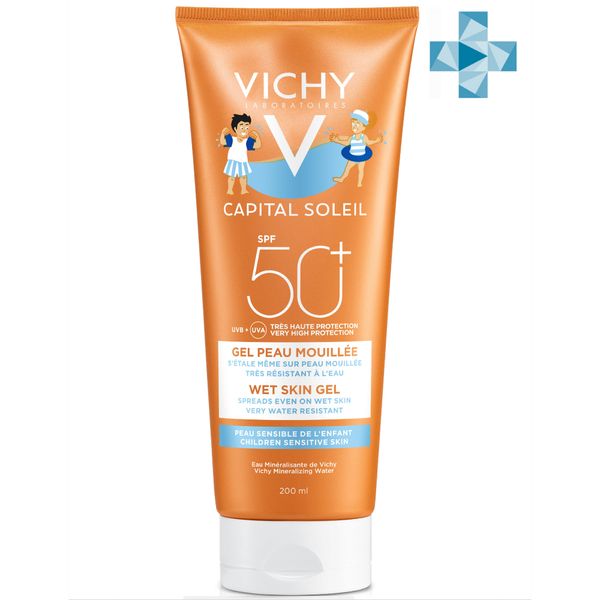 Эмульсия солнцезащитная детская Wet Skin SPF50+ Capital Soleil Vichy/Виши 200мл крем актив для похудения skin shine моделирующий 200мл