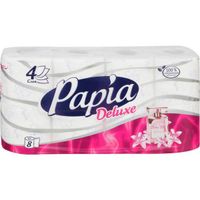 Бумага туалетная белая с ароматом Dolce Vita и рисунком четырёхслойная Deluxe Papia 8шт