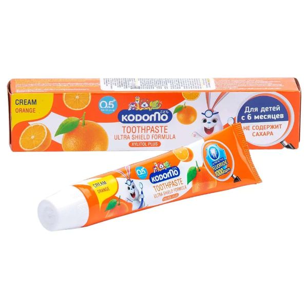 Паста зубная с ароматом апельсина для детей с 6+ мес. Kodomo Thailand Lion/Лайн 40г lion thailand kodomo паста зубная для детей с 6 месяцев с ароматом апельсина 40 г
