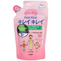 Мыло-пенка для рук розовый персик детская от 0 до 3 лет Kirei Kirei Thailand Lion/Лайн запасной блок 200мл