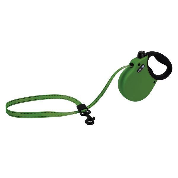 Рулетка лента для собак весом до 11кг антискользящая ручка зеленая Adventure Alcott 3м (XS)