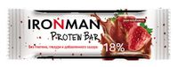 Батончик протеиновый 18% ром-клубника без глазури Protein Bar Ironman 50г 12шт