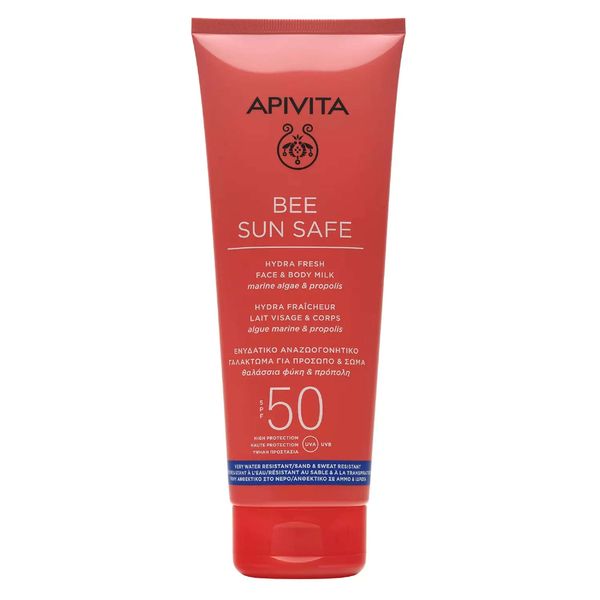 Молочко солнцезащитное для лица и тела увлажняющее SPF50 Bee Sun Safe Apivita/Апивита тюбик 200мл солнцезащитное молочко deoproce