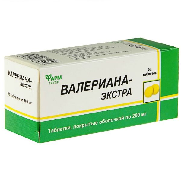 Валериана-экстра ФармГрупп таблетки 0,2г 50шт валериана в6 проаптека таблетки 94мг 50шт