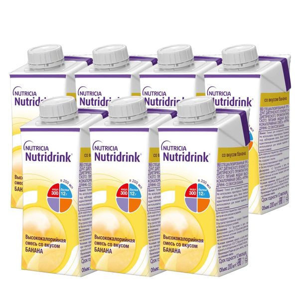 7Х Питание лечебное диетическое высококалорийное со вкусом банана Nutridrink/Нутридринк 200мл 
