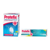 1X Таблетки для очистки зубных протезов Protefix/Протефикс 66шт + 1X Крем для зубных протезов фиксирующий гипоаллергенный Protefix/Протефикс 40мл