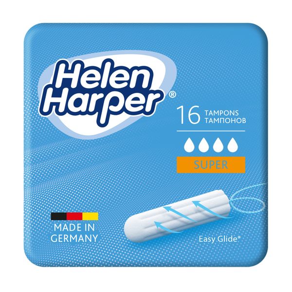 Тампоны гигиенические без аппликатора Super Helen Harper/Хелен харпер 16шт пеленки впитывающие basic helen harper хелен харпер 60х60см 30шт